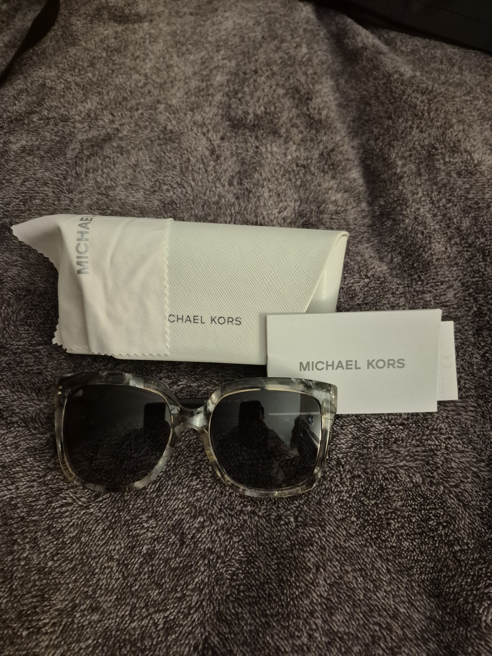 Michael Kors Marbled Square Sunglasses in Gray/Black